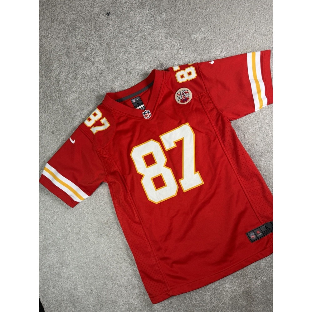 Nike Kansas City Chiefs Travis Kelce #87 NFL On Field Game Home Jersey Youth L